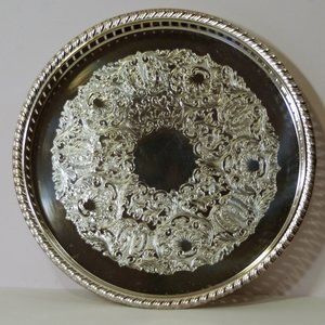 10 INCH LEONARD SILVERPLATED GALLERY TRAY